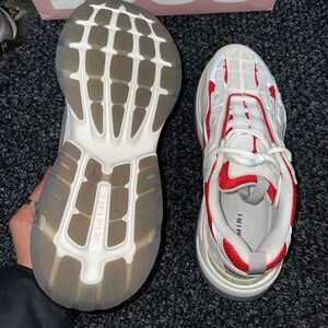 AMIRI White and Red Layered Panel Men’s Sneakers